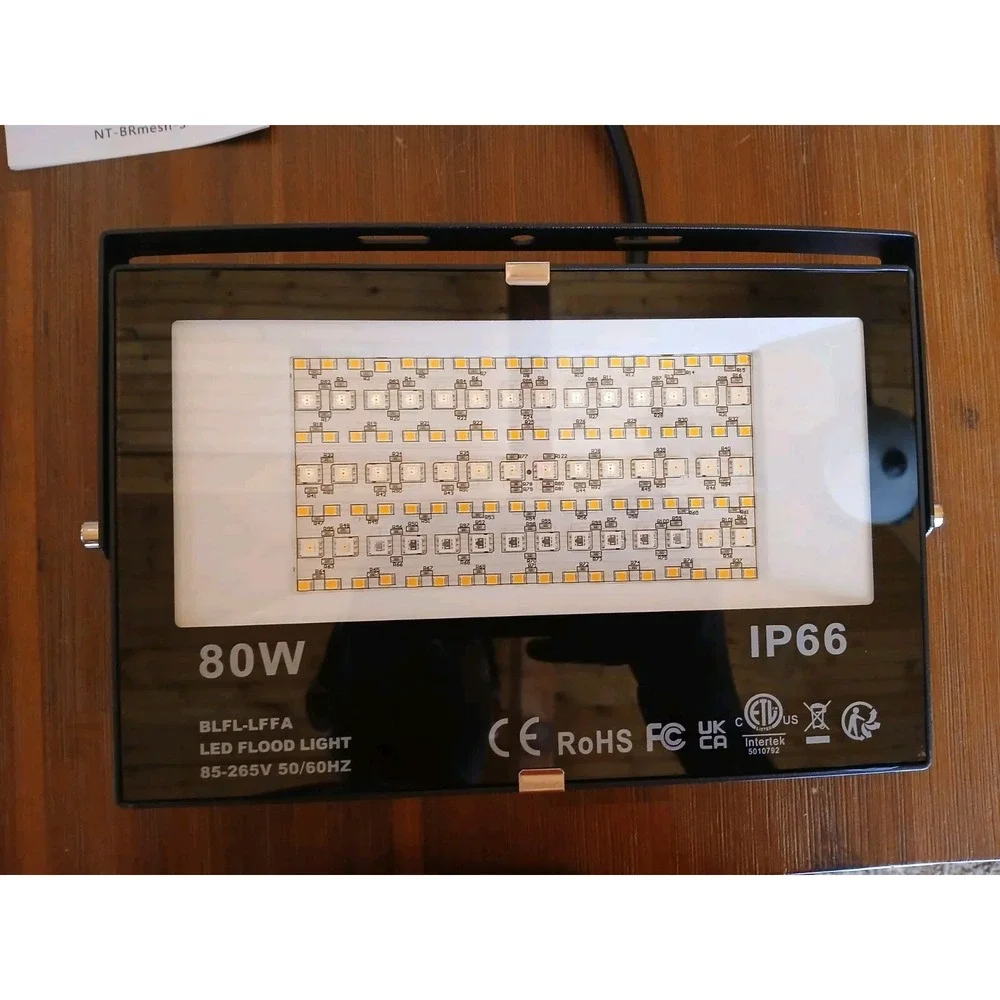 lot of 4 LED Flood Light Outdoor 800W Equivalent Bluetooth Smart Color Change F2